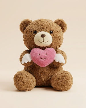 Mochi Teddy Plush with Angel Heart | Teddy Treasure Collection