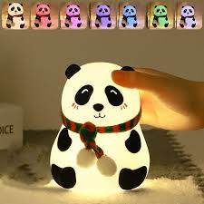Cute Panda Table Lamp - Squishy, Color-Changing, USB Rechargeable