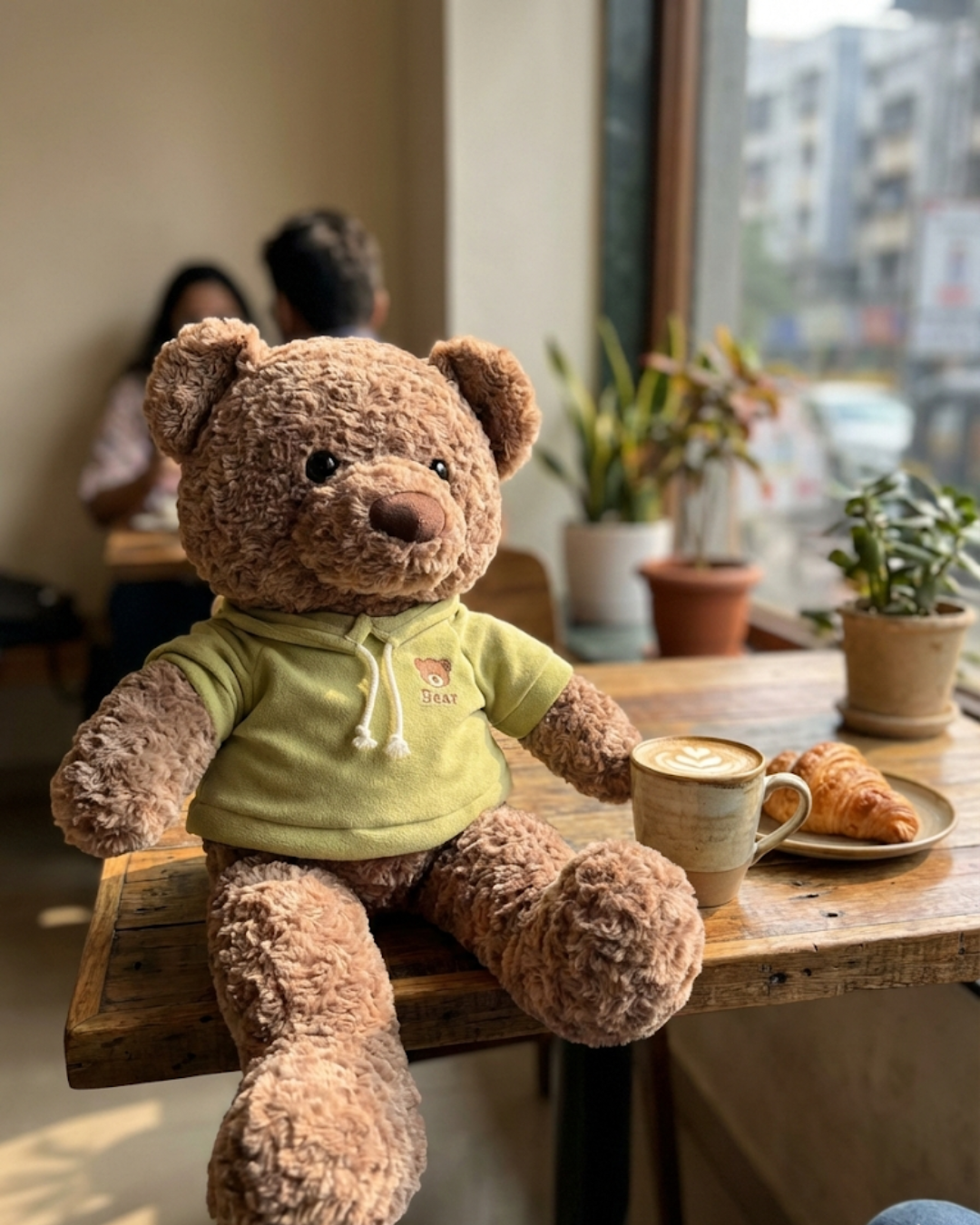 The Sage Hoodie Bear: Premium Curly-Fur Cuddle Plush (45cm)