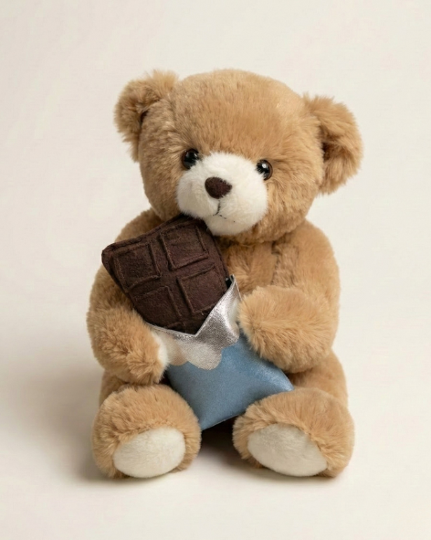 Chocolate Holding Teddy Bear – Perfect Valentine & Anniversary Gift