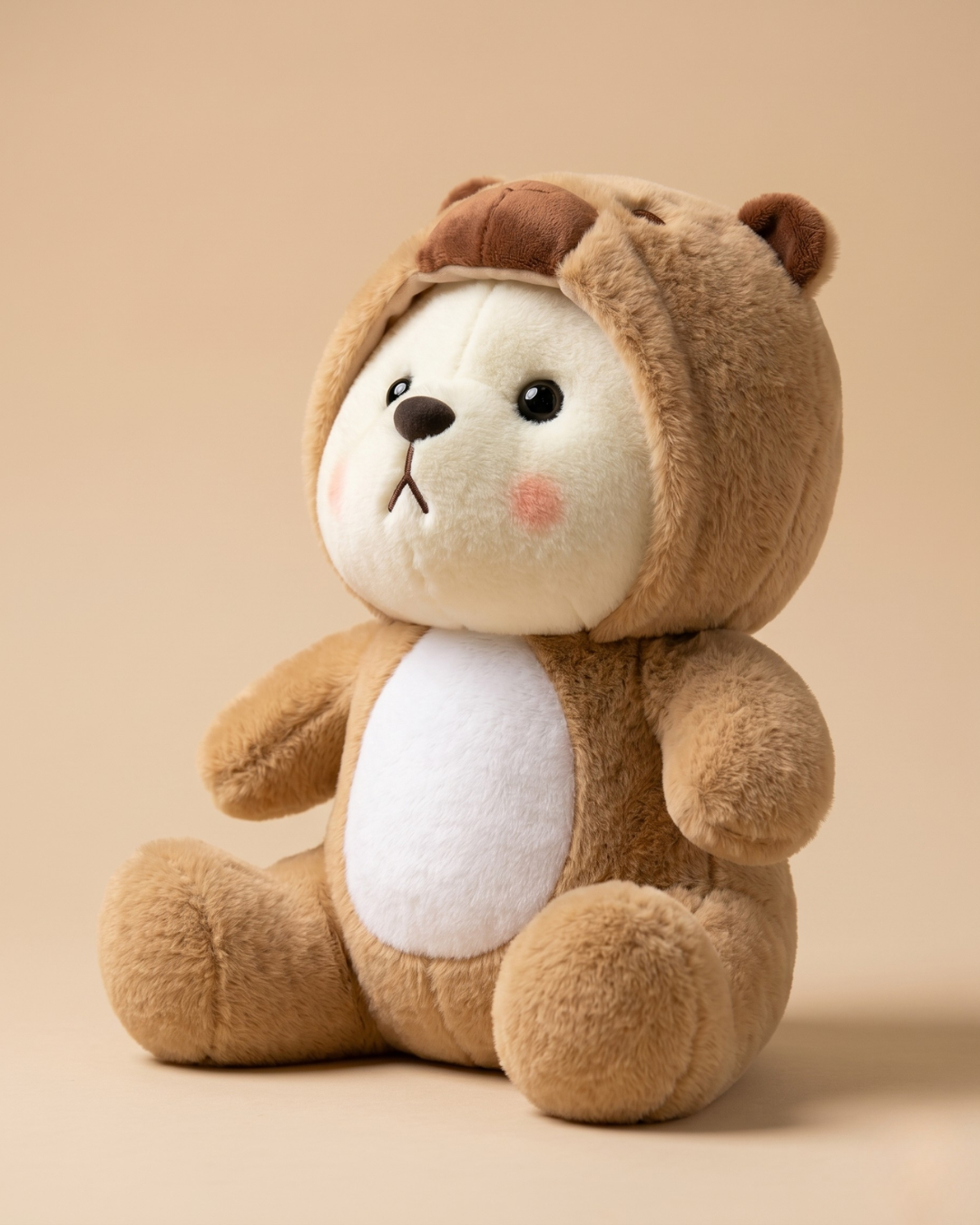Pearls Toys Premium Caramel Bear Hoodie Plush