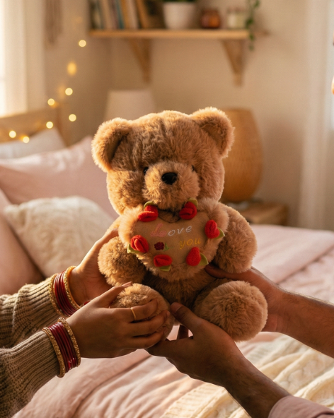 The Eternal Heart-Bearer | Premium "Love You" Heart-Bearing Teddy Bear