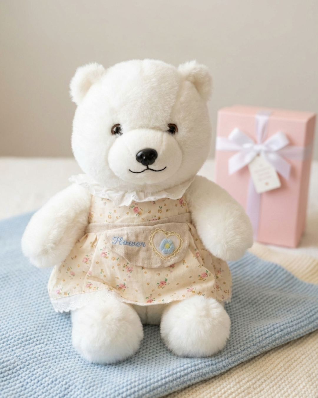 Daisy the Dreamer:Premium White Floral Heirloom Teddy Bear Daisy ( 35cm )
