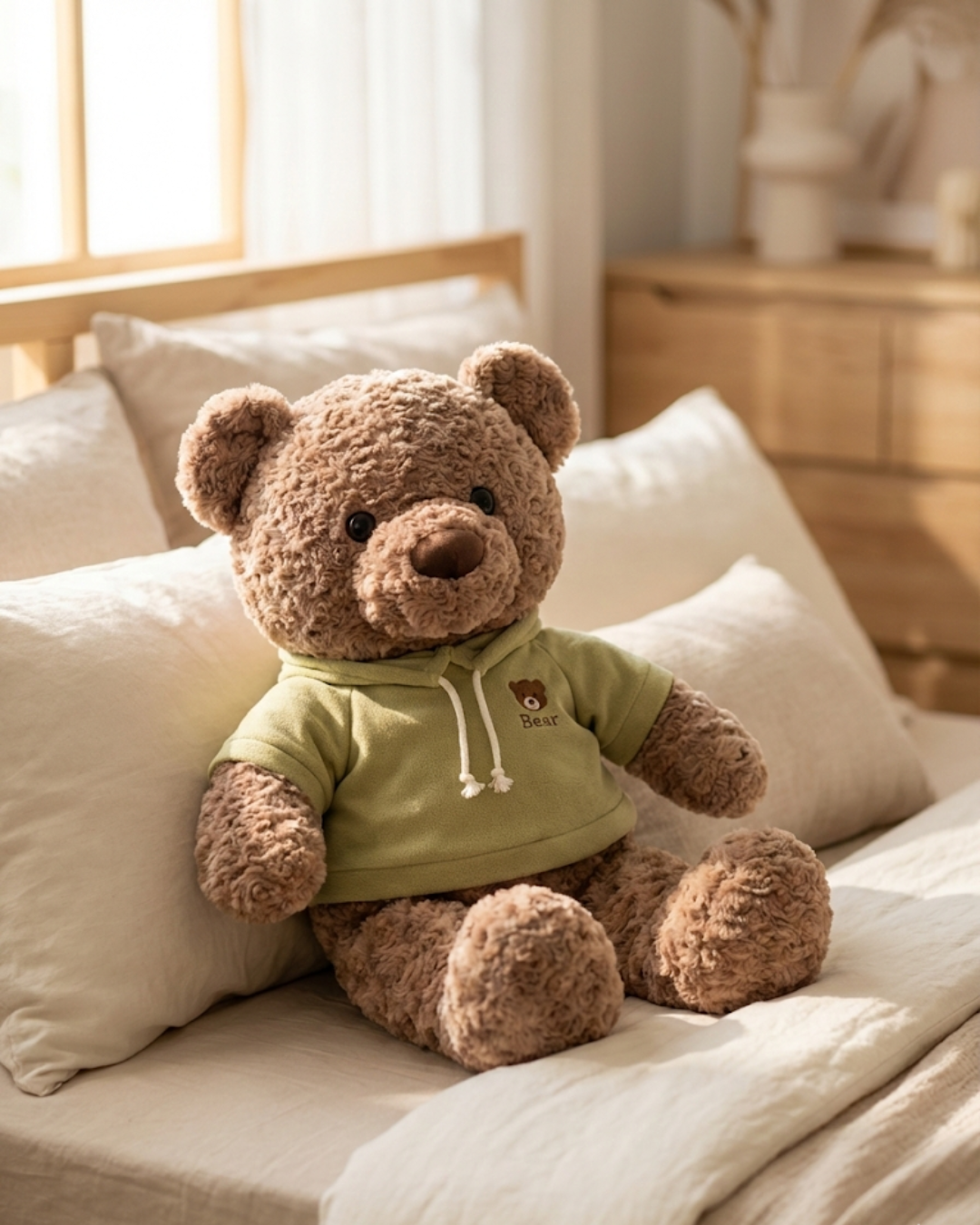 The Sage Hoodie Bear: Premium Curly-Fur Cuddle Plush (45cm)