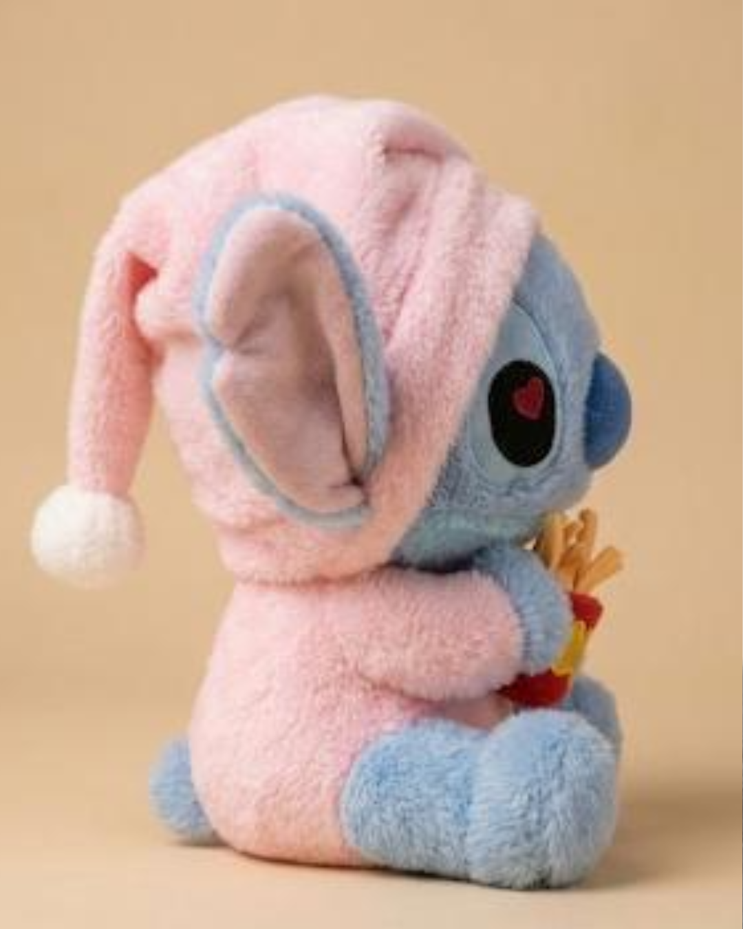 Sleepy Stitch Plush with Fries – Ultra Soft Kawaii Stuffed Toy |