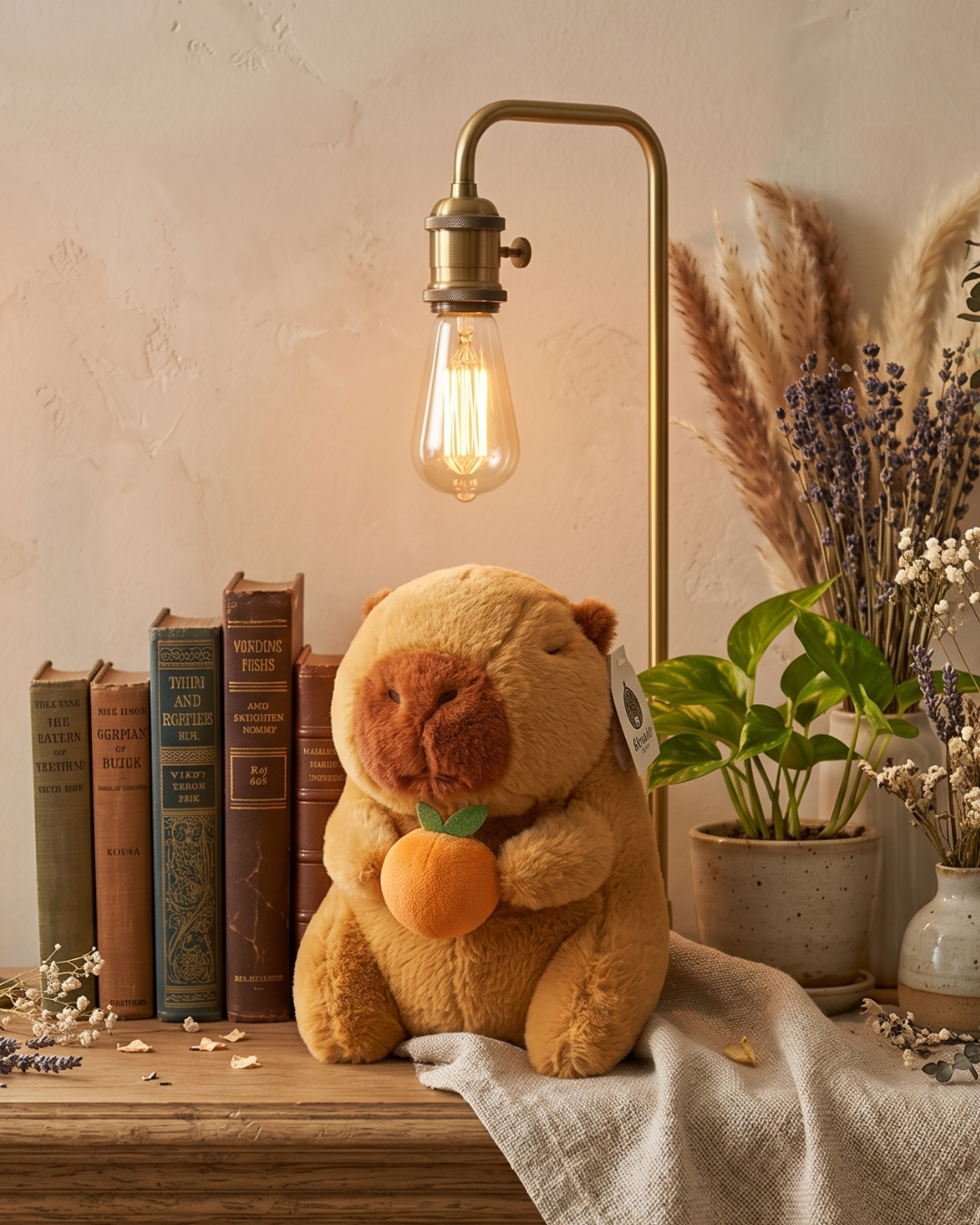 Cutie Capybara Plush Toy with Orange – Ultra-Soft 18cm Stuffed Animal