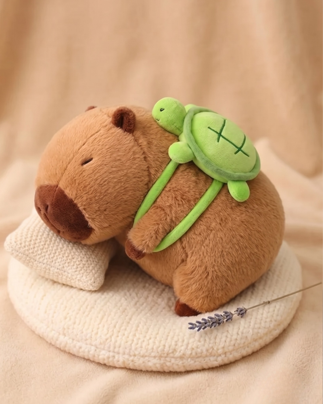 Capybara Plush with Mossy Turtle | Moss & Turtle Edition