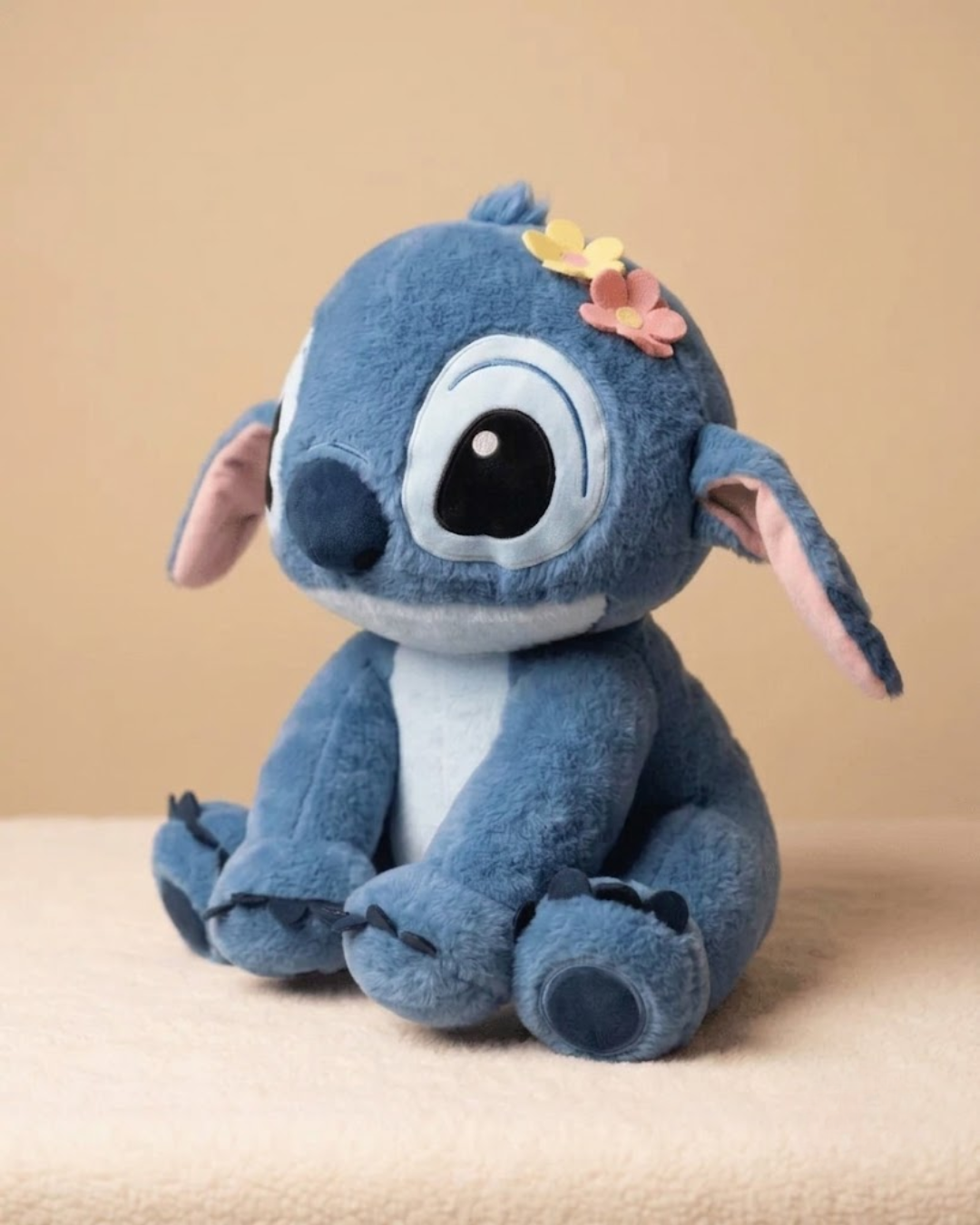 Flower Stitch Plush Toy – Cute & Ultra-Soft Sitting Plush with Floral Headband