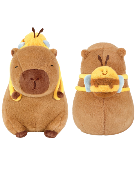 Bee Bag Capybara Plush Toy – Cute Soft Plush with Backpack