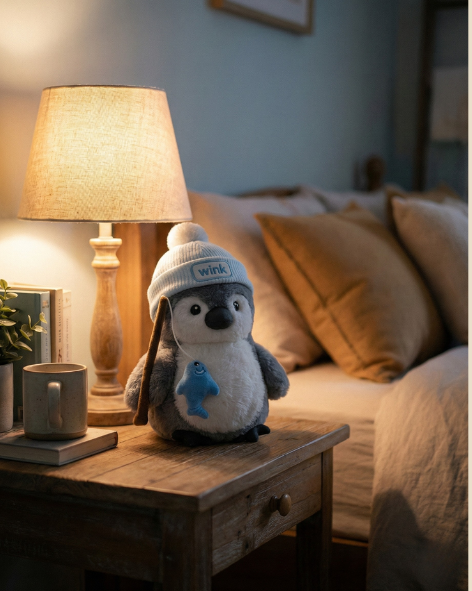 Cozy Angler Penguin: Premium Plush with "Wink" Knit Beanie & Fishing Rod Pearls Toys
