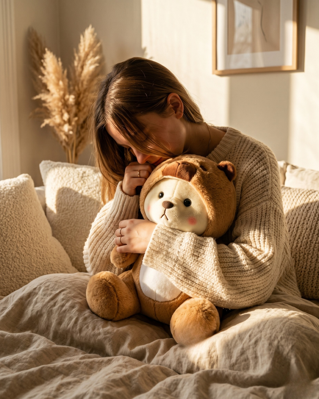 Pearls Toys Premium Caramel Bear Hoodie Plush