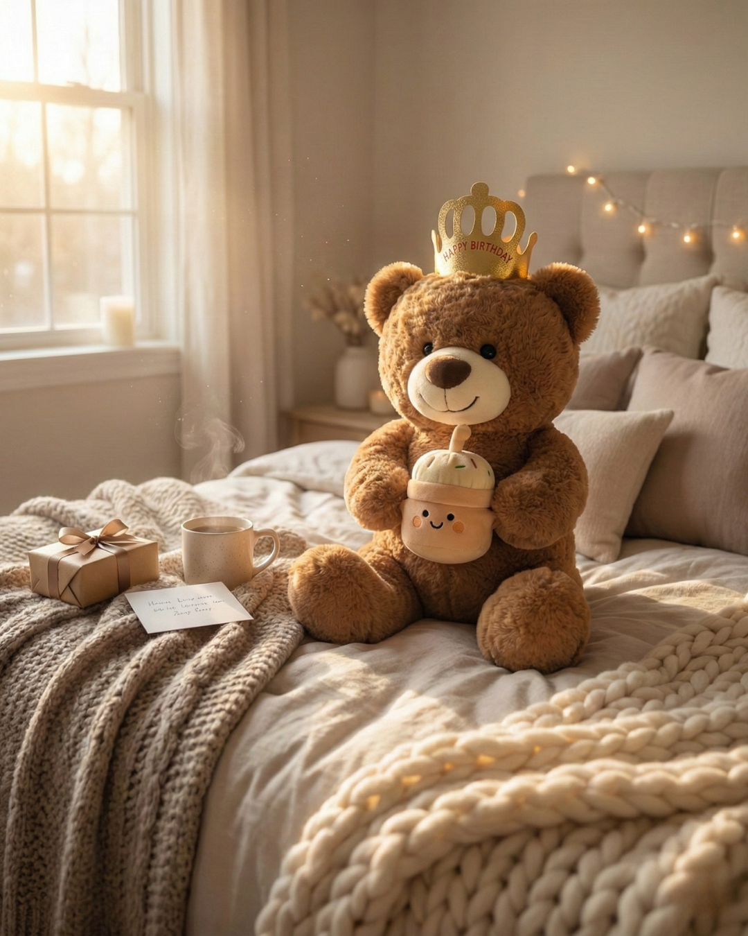 Adorable musical teddy sings Happy Birthday while spreading Warmth !