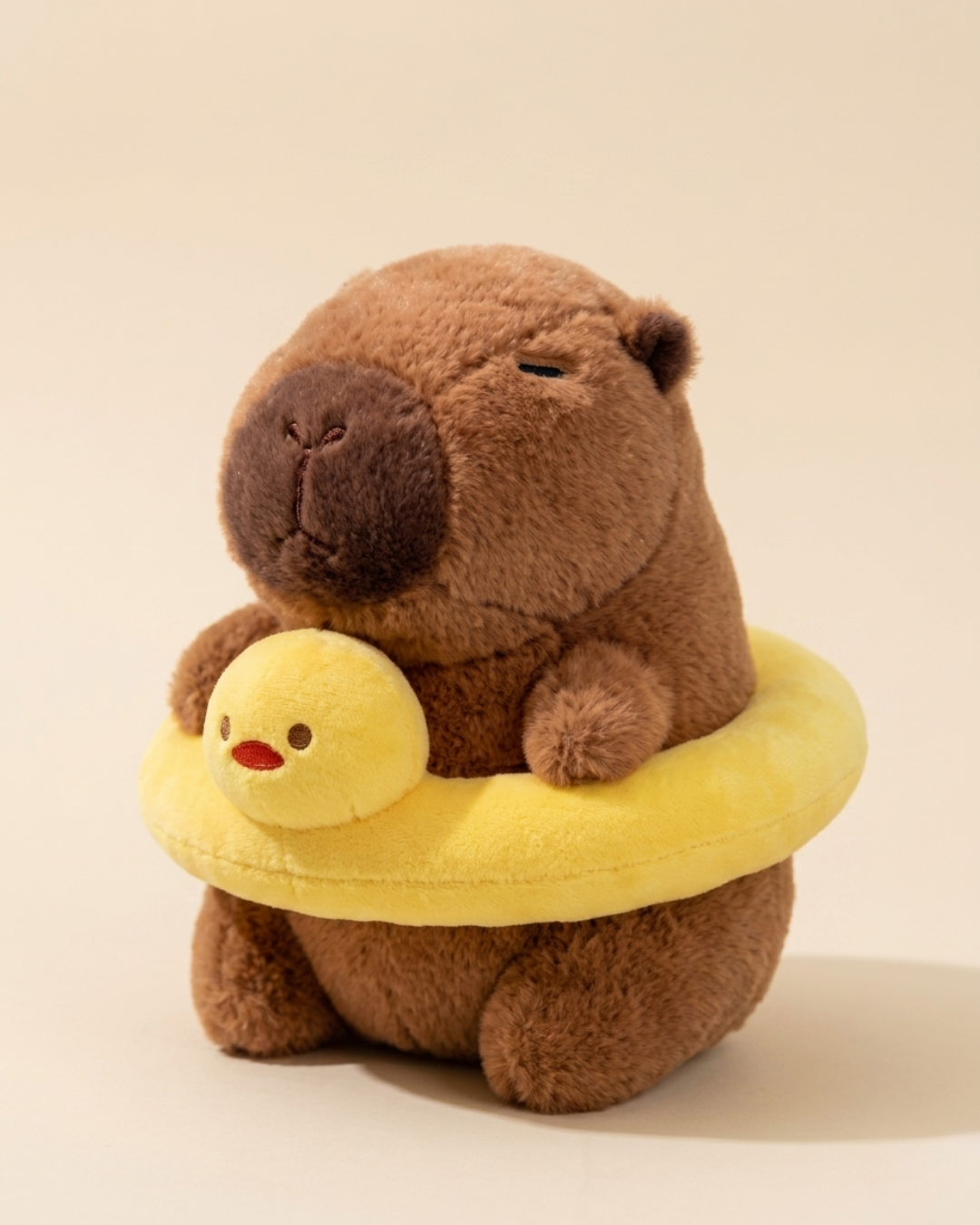 Chonky Capybara Plushie with Duckie Pool Float