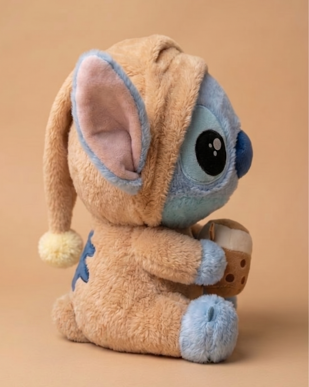 Cozy Sleepy Stitch Plush Toy with Coffee Cup – Ultra Soft Kawaii
