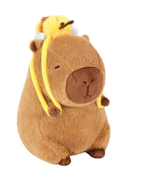 Bee Bag Capybara Plush Toy – Cute Soft Plush with Backpack