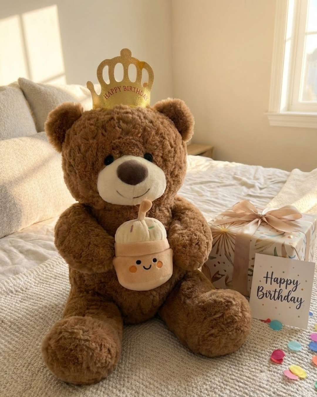 Adorable musical teddy sings Happy Birthday while spreading Warmth !