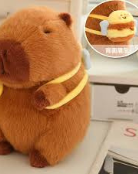 Bee Bag Capybara Plush Toy – Cute Soft Plush with Backpack