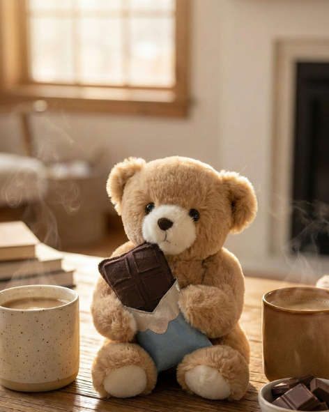 Chocolate Holding Teddy Bear – Perfect Valentine & Anniversary Gift