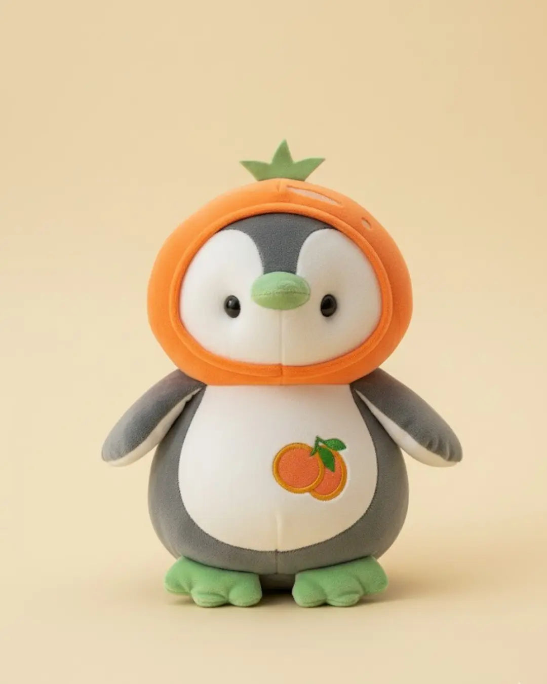 Orange Hoodie Penguin Plush Toy – Ultra-Soft Cozy Penguin - Pearls Toys