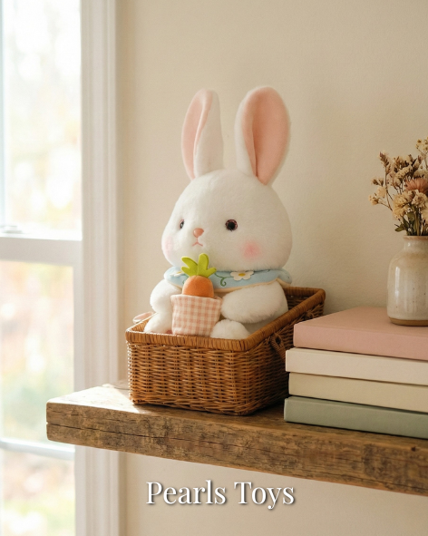 Pearls Toys Premium Basket Carrot Bunny Plush (55 cm) — - Pearls Toys
