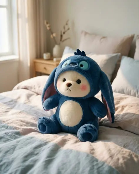 Hoodie Teddy Bear Plush – Soft Stitch-Style Teddy Pearls Toys