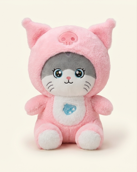 Pearls Toys Soft Kitty Plush Toy in Pink Hoodie – Adorable Hugable Pearls Toys
