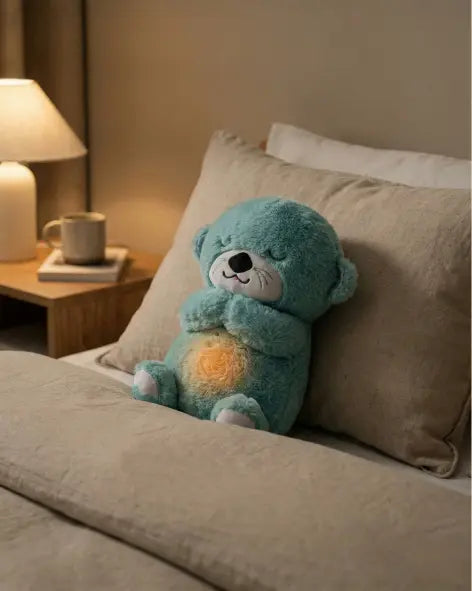 Breathing Otter Baby Soothing Sound and Light Plush Doll Toy My Store