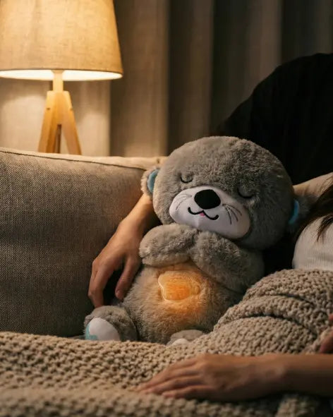 Breathing Otter Baby Soothing Sound and Light Plush Doll Toy My Store
