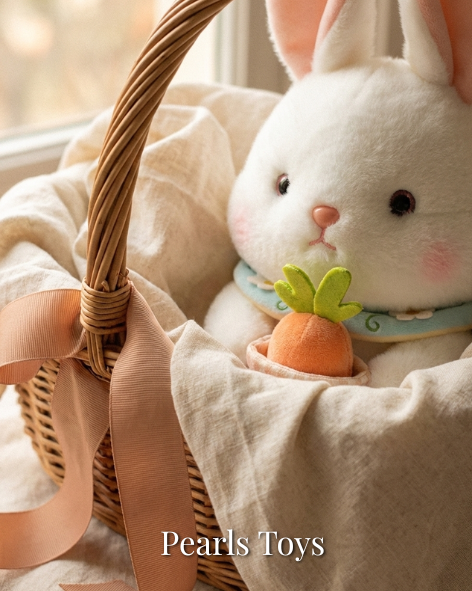 Pearls Toys Premium Basket Carrot Bunny Plush (55 cm) — Pearls Toys