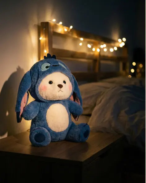 Hoodie Teddy Bear Plush – Soft Stitch-Style Teddy Pearls Toys