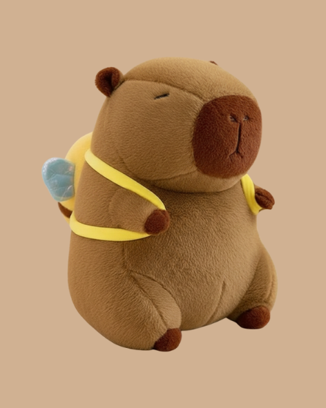 Bee Bag Capybara Plush Toy – Cute Soft Plush with Backpack