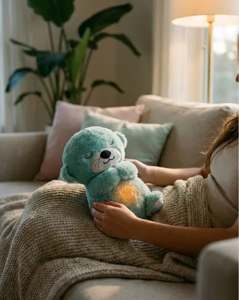 Breathing Otter Baby Soothing Sound and Light Plush Doll Toy My Store