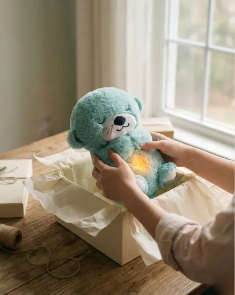 Breathing Otter Baby Soothing Sound and Light Plush Doll Toy My Store