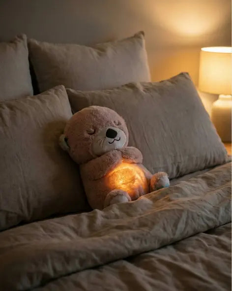 Breathing Otter Baby Soothing Sound and Light Plush Doll Toy My Store