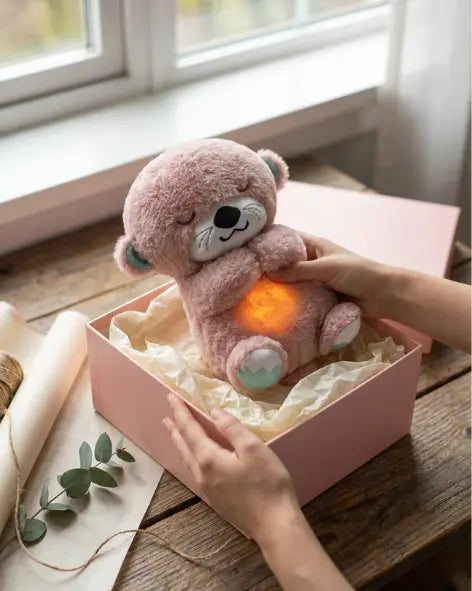 Breathing Otter Baby Soothing Sound and Light Plush Doll Toy My Store