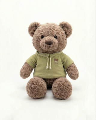 The Sage Hoodie Bear: Premium Curly-Fur Cuddle Plush (45cm)