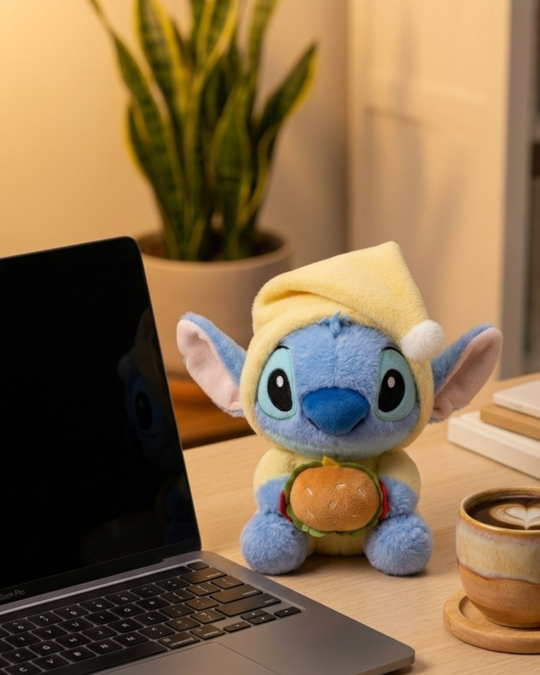 Adorable Blue Stitch Plush with Cozy Hoodie