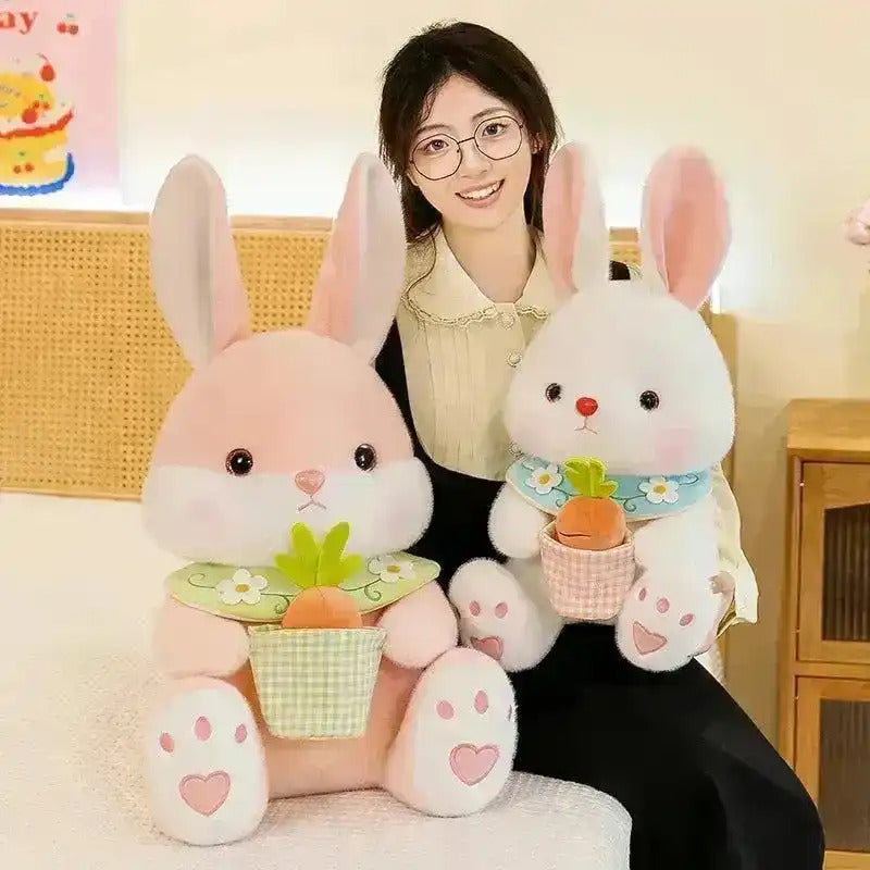 Pearls Toys Cute Rabbit Holding Carrots Plush Cuddle CarrotBunny Plush - 55cm (Pink)