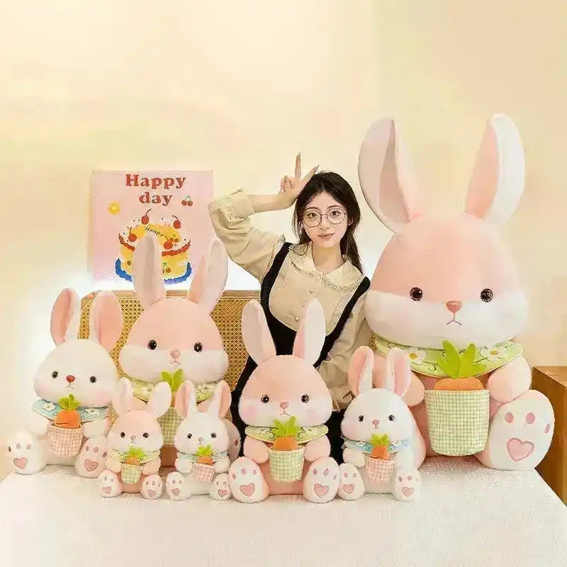 Pearls Toys Cute Rabbit Holding Carrots Plush Cuddle CarrotBunny Plush - 55cm (Pink)