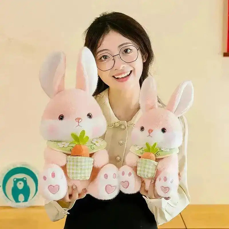 Pearls Toys Cute Rabbit Holding Carrots Plush Cuddle CarrotBunny Plush - 55cm (Pink)