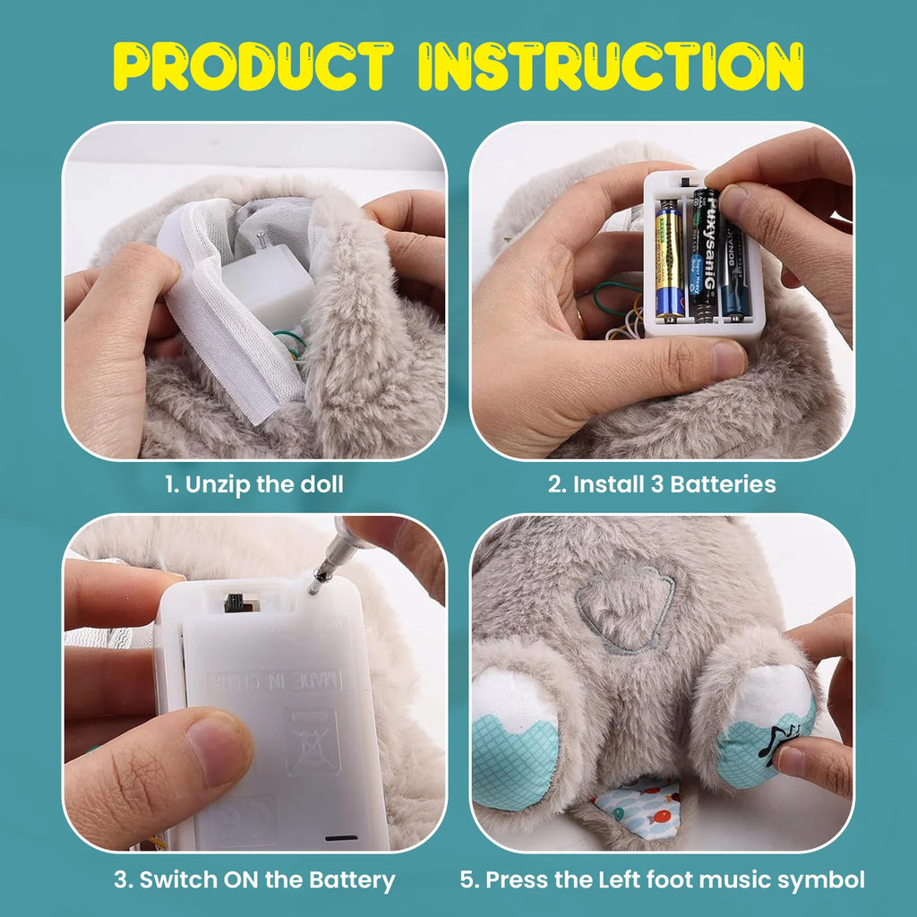 Breathing Otter Baby Soothing Sound and Light Plush Doll Toy